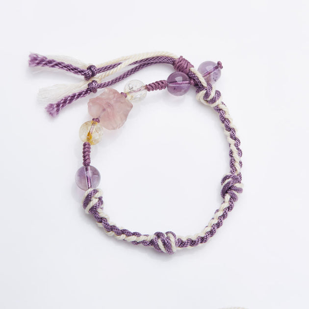 Buddha Stones Natural Fluorite Amethyst Silver Sheen Obsidian