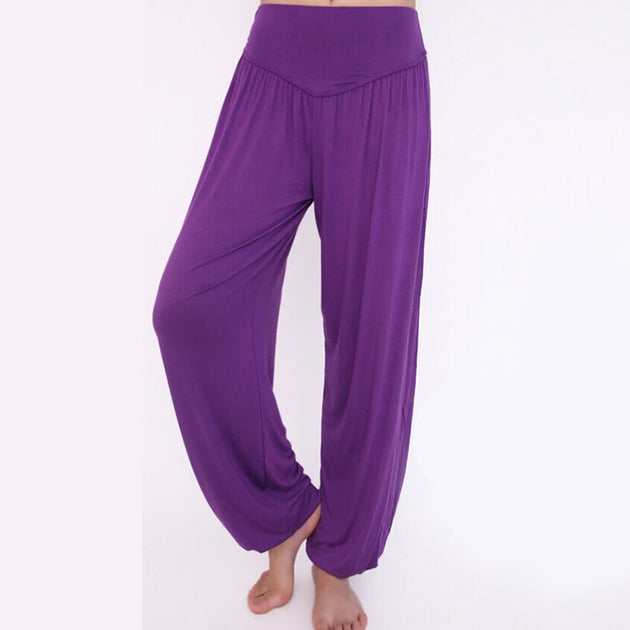 Plain Color Loose Modal Yoga Dance Harem Pants
