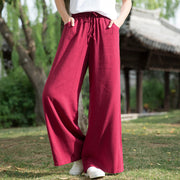 Buddha Stones Plain Wide Leg Pants Dance Women's Yoga Pants With Pockets