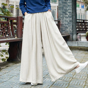 Buddha Stones Solid Color Loose Yoga Wide Leg Pants With Pockets