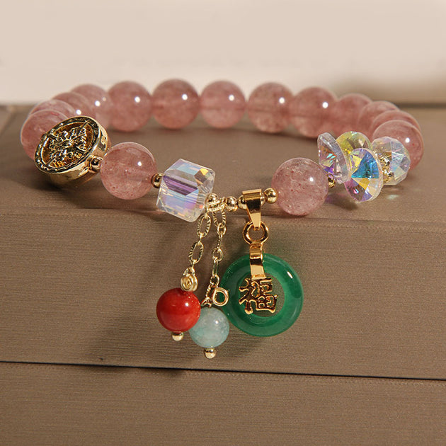 Rose Quartz Healing Stone Bracelet-Pink Gemstone Meditation Spiritual deals Bracelet