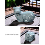 Buddha Stones Chinese Zodiac Wealth Ceramic Tea Pet Home Figurine Decoration