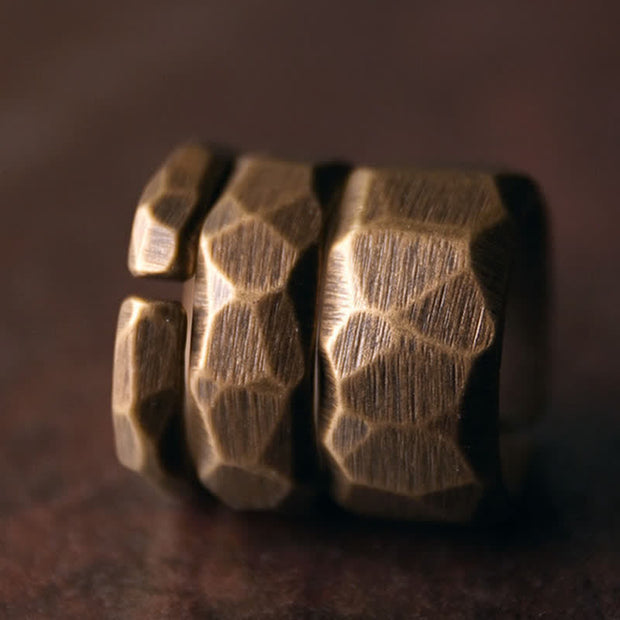 Buddha Stones Tibetan Simple Design Copper Wealth Ring Ring BS 16