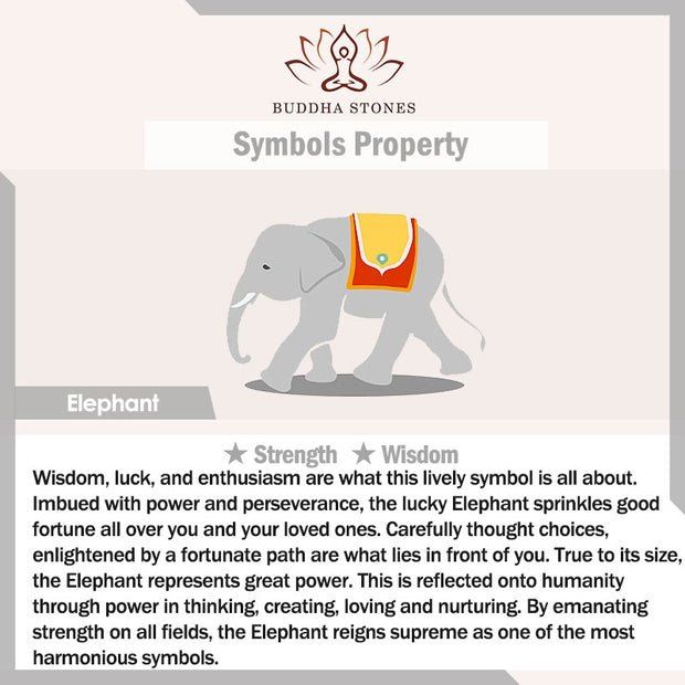 Buddha Stones Ebony Wood Elephant God of Fortune Buddha Blessing Necklace String Pendant