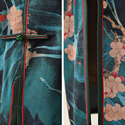 Buddha Stones Vintage Pink Flowers Print Cheongsam Dress Women's Qipao Dress