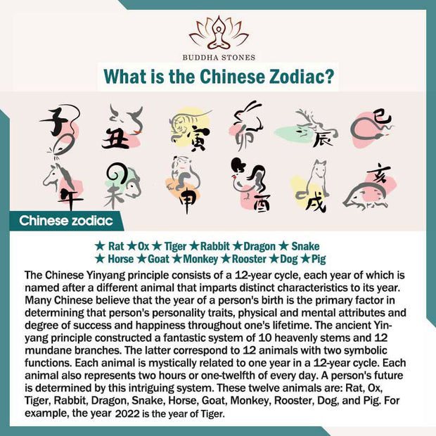Buddha Stones 12 Chinese Zodiac Moonstone Calm Love Bracelet