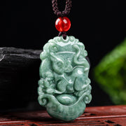Buddha Stones Natural Jade 12 Chinese Zodiac Prosperity Necklace Pendant Necklaces & Pendants BS 6
