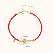 Buddha Stones 925 Sterling Silver Luck Year of the Dragon Red String Chain Bracelet