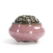 Buddha Stones Colorful Ceramic Incense Burner Incense Burner BS Pink