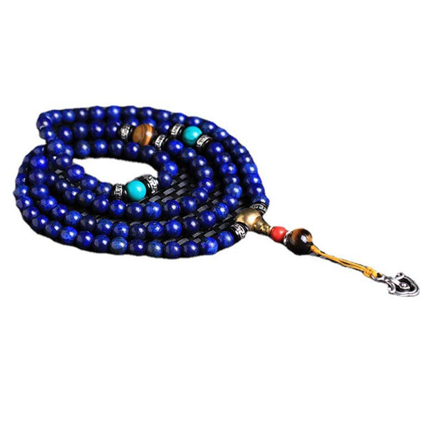 Buddha Stones 108 Beads Lazurite Positive Bracelet Mala Mala Bracelet BS 4
