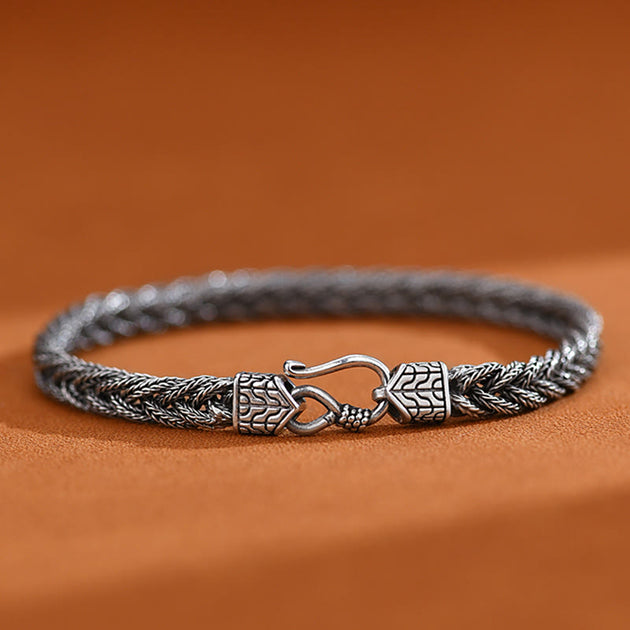 Bracelet pyrite pour homme style celtique bracelet perles ronde pyrite  style viking pierre agate du tibet - Un grand marché
