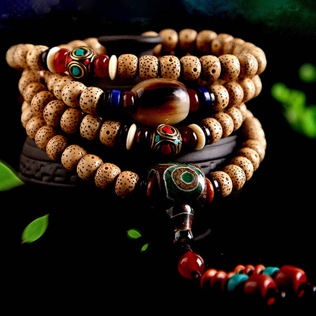 Buddha Stones 108 Beads Mala Bodhi Seed Wisdom Bracelet Mala Bracelet BS 3