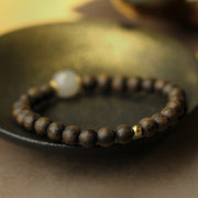Buddha Stones Agarwood Jade Strength Calm Bracelet Bracelet BS 9