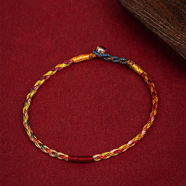 Buddha Stones Handmade Five Color Thread Luck Couple Child Adult Bracelet Bracelet BS 4