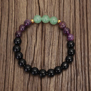 Buddha Stones 108 Mala Beads Amethyst Green Aventurine Lotus Meditation Bracelet Mala Bracelet BS 5