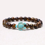 Buddha Stones Natural Stone Sea Turtle Turquoise Blessing Bracelet Bracelet BS 8