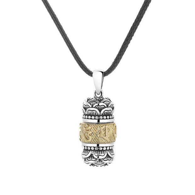 Buddha Stones Tibet Om Mani Padme Hum Carved Wisdom Purity Chain Leather Rope Necklace Pendant