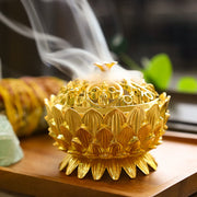 Buddha Stones Tibetan Lotus Shaped Purify Incense Burner Incense Burner BS 9