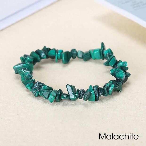 Natural Irregular Shape Crystal Stone Warmth Soothing Bracelet Bracelet BS Malachite