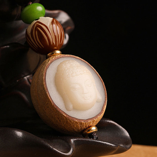 Buddha Stones Bodhi Seed Blessing Keychain Decoration Decoration BS 7