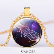 12 Constellations of the Zodiac Moon Starry Sky Protection Blessing Necklace Pendant Necklaces & Pendants BS Gold Cancer