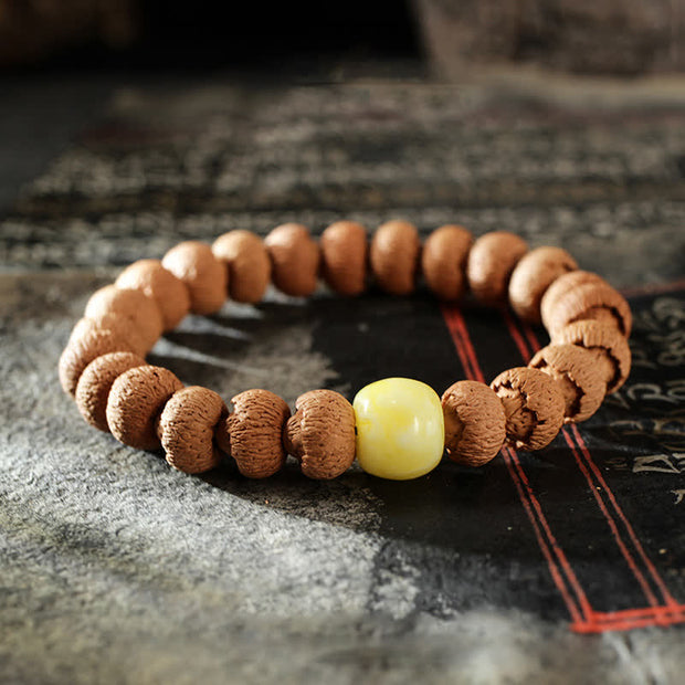 Buddha Stones Tibetan Bodhi Seed Turquoise Amber Protection Bracelet Bracelet BS Bodhi Seed&Amber