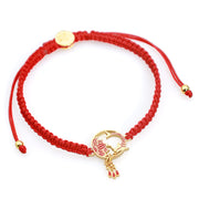 Buddha Stones Tibetan Handmade Lotus Koi Fish Lucky Red String Bracelet Bracelet BS 4