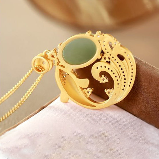 Buddhastoneshop Cyan Jade Koi Fish Healing Calm Necklace Pendant
