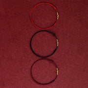 Buddha Stones Golden Bead Protection Braided Rope Bracelet Anklet Bracelet BS 4