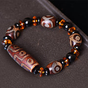 Buddha Stones Tibetan Retro Natural Nine-Eye Dzi Bead Blessings Bracelet Bracelet BS 1