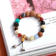 Buddha Stones Bodhi Seed Agate Wisdom Harmony Wrist Mala Bracelet Bracelet BS 1