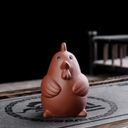 Buddha Stones Chinese Zodiac Purple Clay Wealth Ceramic Tea Pet Home Figurine Decoration