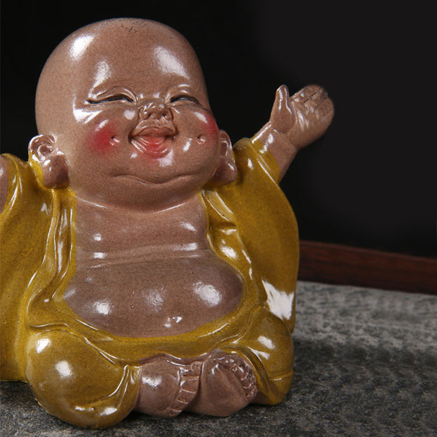 Buddha Stones Color Changing Laughing Buddha Resin Tea Pet Wealth Home Figurine Decoration