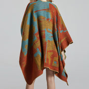 Tibetan Orange Shawl Warm Cloak Scarf Tibetan Shawl BS 6