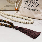 Buddha Stones Semi-Precious Gem Stones Wood Bead Necklace Multicolor Tassel Charms Chain Necklace Bracelet BS 16