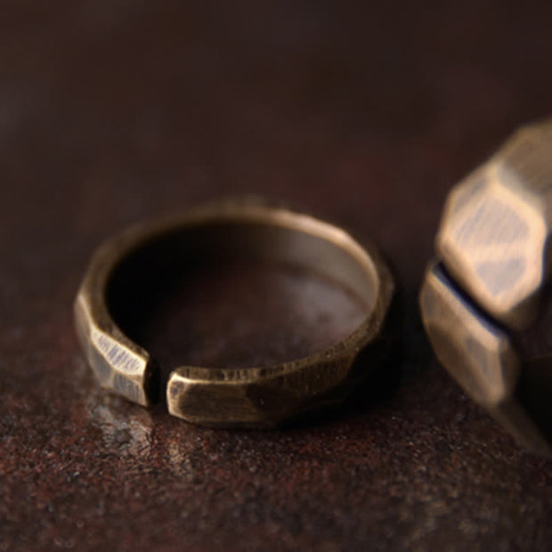 Buddha Stones Tibetan Simple Design Copper Wealth Ring Ring BS 6