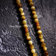Buddha Stones 108 Mala Beads Natural Tiger Eye Copper Dorje Protection Tassel Bracelet