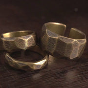 Buddha Stones Tibetan Simple Design Copper Wealth Ring Ring BS 2