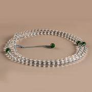 Buddha Stones 108 Beads White Crystal Jade Meditation Bracelet Mala Mala Bracelet BS 11