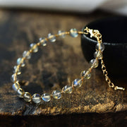 Buddha Stones Natural Moonstone 14K Gold Healing Positive Bracelet Bracelet BS 6