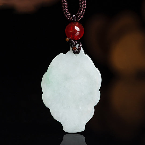 Buddha Stones Natural Jade Nine Tailed Fox Luck Prosperity Necklace Pendant Necklaces & Pendants BS 5