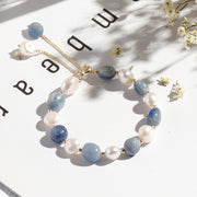 Buddha Stones Natural Blue Aventurine Crystal Pearl Bead Healing Bracelet Bracelet BS Blue Aventurine