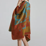 Tibetan Orange Shawl Warm Cloak Scarf Tibetan Shawl BS 9