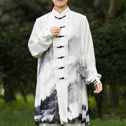 3Pcs Ink Painting Meditation Prayer Spiritual Zen Tai Chi Qigong Practice Unisex Clothing Set
