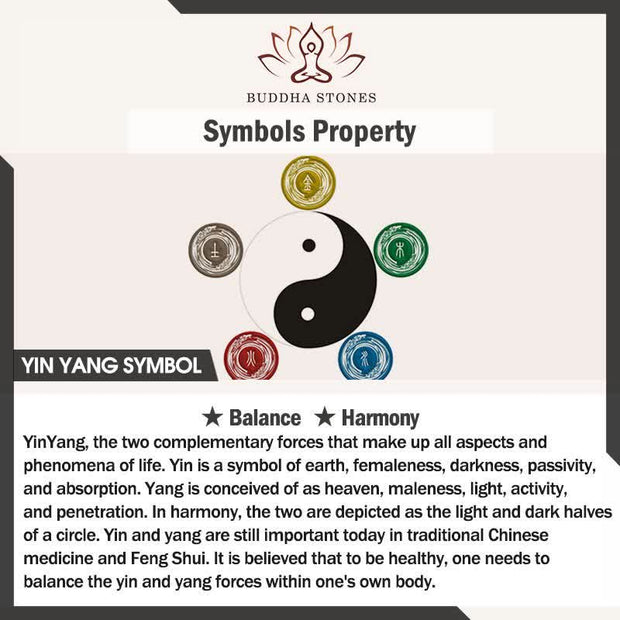Buddha Stones Taoism Five Sacred Mountains Yin Yang Symbol Liuli Crystal Balance Necklace Pendant Key Chain Necklaces & Pendants BS 13