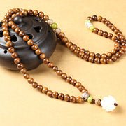 Buddha Stones Tibetan Rosewood Lotus Mala Protection Calm Necklace Bracelet Bracelet BS 2