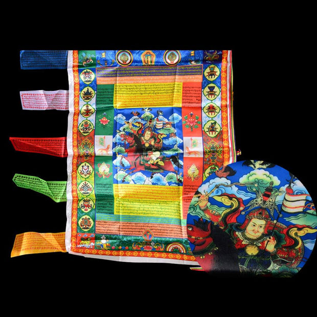 Buddha Stones Tibetan Colorful Windhorse Protection Outdoor Prayer Flag Decoration Decorations buddhastoneshop 7