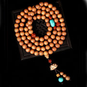 Buddha Stones Tibetan Sandalwood Lotus Enlightenment Charm Mala Bracelet