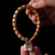 Buddha Stones Sandalwood Jade Elephant Protection Bracelet Bracelet BS 1