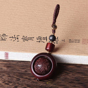 Buddha Stones Tibetan Small Leaf Red Sandalwood Ebony Luck Protection Rotation Decoration Decorations BS Fortune